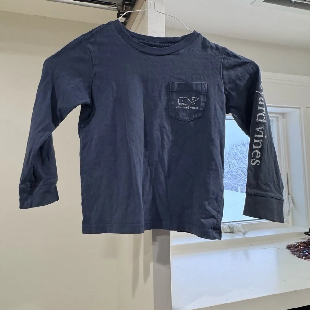 Vineyard Vines Kids Navy Long Sleeve Shirt